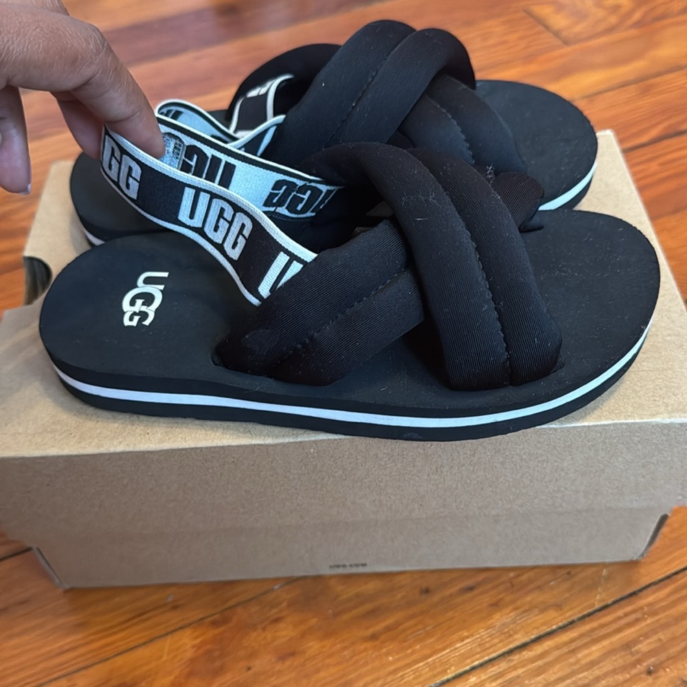 Girls Size 13 Black Authentic UGG Slippers